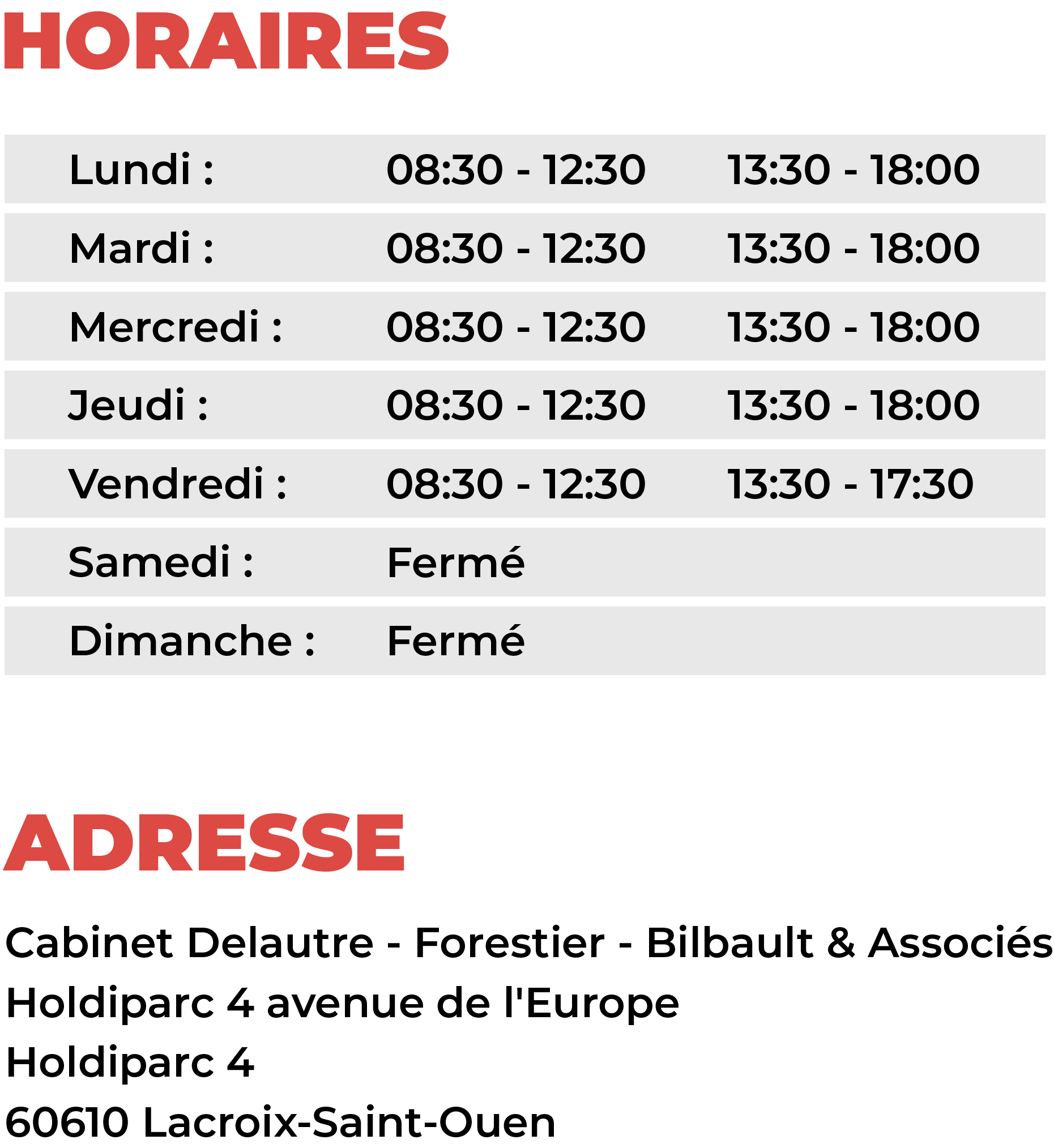 Adresse et horaires du cabinet comptable Delautre & Associés à Compiègne